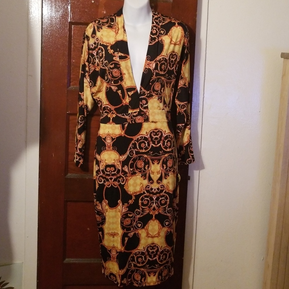 Beautiful low cut pattern dress